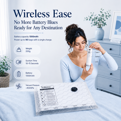 Rechargeable cordless pump with Type-C charging and LED indicator